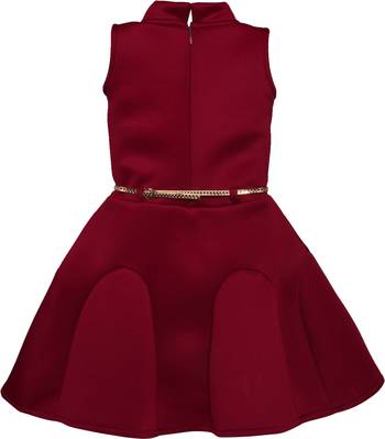 Maroon satin printed stitched   dress 2