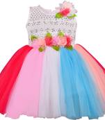 Multicolor Net printed stitched   dress