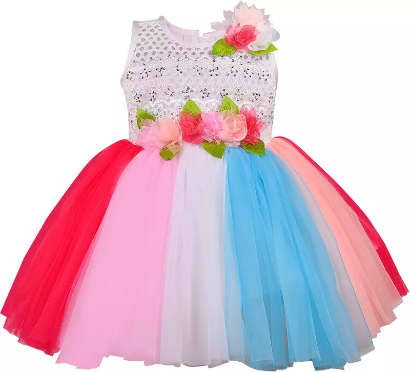 Multicolor Net printed stitched   dress