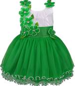 Green Net printed stitched   dress