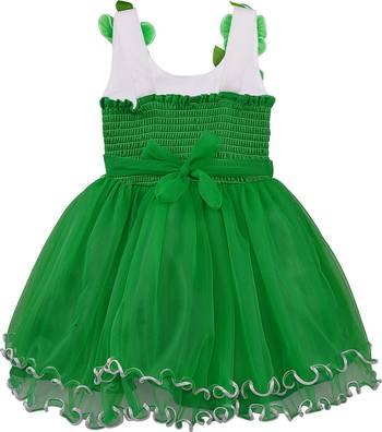 Green Net printed stitched   dress 2
