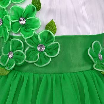 Green Net printed stitched   dress 3