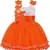 Orange Net printed stitched   dress