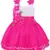 Pink Net printed stitched   dress