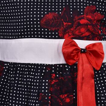 Black cotton printed stitched   dress 3