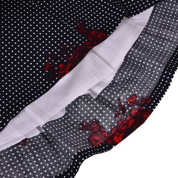 Black cotton printed stitched   dress 5