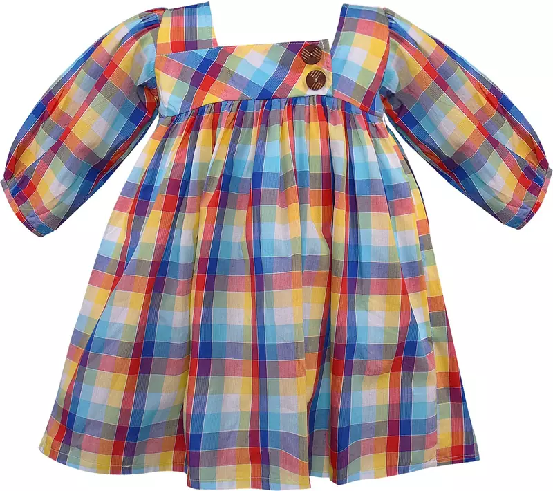 Multicolor cotton printed stitched   dress