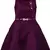 Purple satin printed stitched   dress