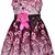 Pink satin printed stitched   dress