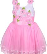 Pink cotton printed stitched   dress