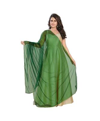 Net Bottle Green Women Dupatta 1