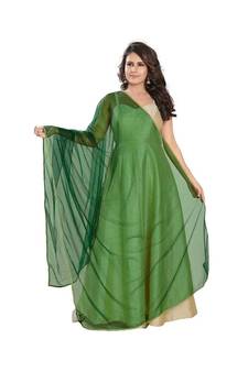 Net Bottle Green Women Dupatta