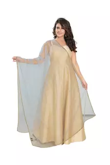 Net Grey Women Dupatta
