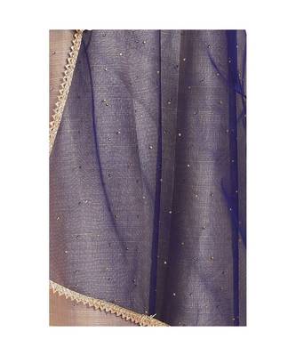 Net Navy Blue Women Dupatta 2
