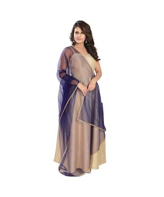 Net Navy Blue Women Dupatta 3