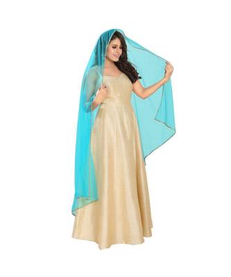 Net Sky Blue Women Dupatta 1