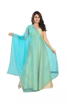 Net Sky Blue Women Dupatta