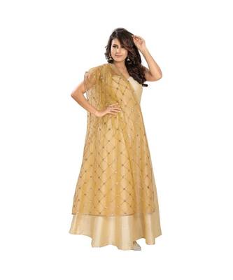 Net Gold Women Dupatta DP-76 3