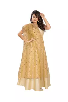 Net Gold Women Dupatta DP-76