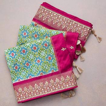 Vichitra Silk Patola Digital Print Saree 1