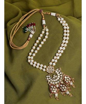 Rich Polki White and Gold Pearl Neckalce 2