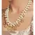 Tear Drop White and Gold Pearl Necklace