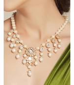 Delicate White and Gold Pearl Necklace