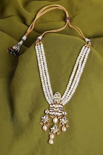 Multi layered White and Gold Necklace