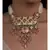 Meenakari Off White Orange Necklace with Jade Drops