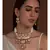 Meenakari Off White Orange Necklace with Jade Drops
