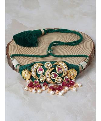 Red Agate and Green Silk Thread Neclace Set 3
