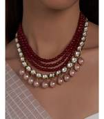 Hydro Kundan Polki Red and Pink Neckalce