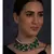 Green Red Hexagon Carved Stones Necklace