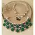 Green Red Hexagon Carved Stones Necklace