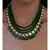 Green Agate Beads Necklace with Onyx Drops