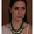 Green Agate Beads Necklace with Onyx Drops