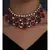 Pink Colored Hexagon Carved Stones Necklace