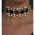 Multi Carved Stones Neckalce on Off White Silk Thread