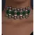 Green Carved Stones Neckalce on Grey Silk Thread