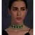 Green Carved Stones Neckalce on Grey Silk Thread