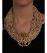 Jute Thread Necklace with Gold Plated Pendant