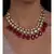 Hydro Kundan Polki Necklace with Red Agate Drops
