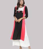 Black Rayon printed QUARTER SLEEVE kurti