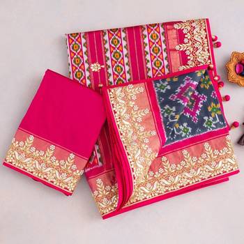 Vichitra Silk Patola Digital Print Saree 1