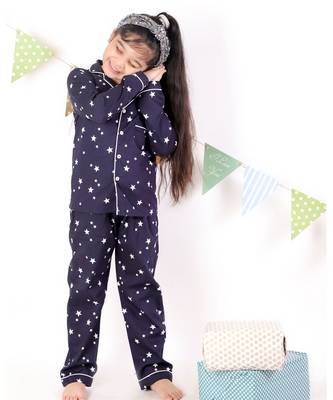 Chakori Star Print Full Sleeves Night Suit  Blue 5