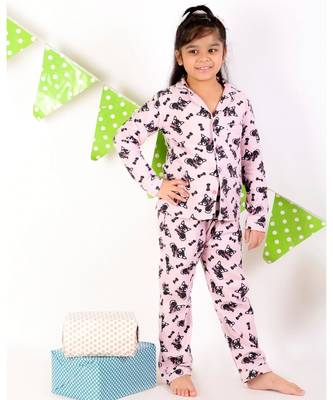 Chakori Cat Full Sleeves Winter  Night Suit  Pink 5