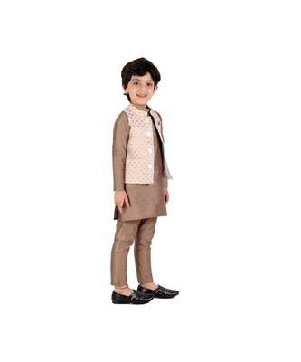 CHAKORI Party Wear Kurta Pyjama Jacket   Beige 1
