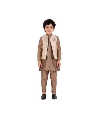 CHAKORI Party Wear Kurta Pyjama Jacket   Beige 2