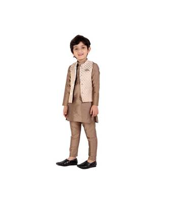 CHAKORI Party Wear Kurta Pyjama Jacket   Beige 4