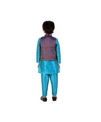 CHAKORI Party Wear Kurta Pyjama Jacket   Blue 2